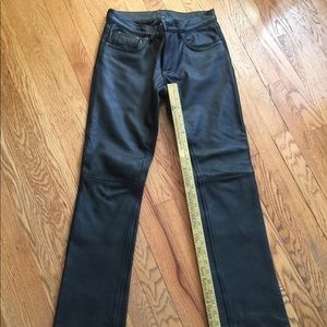 H&M Black leather pants; 27” waist
